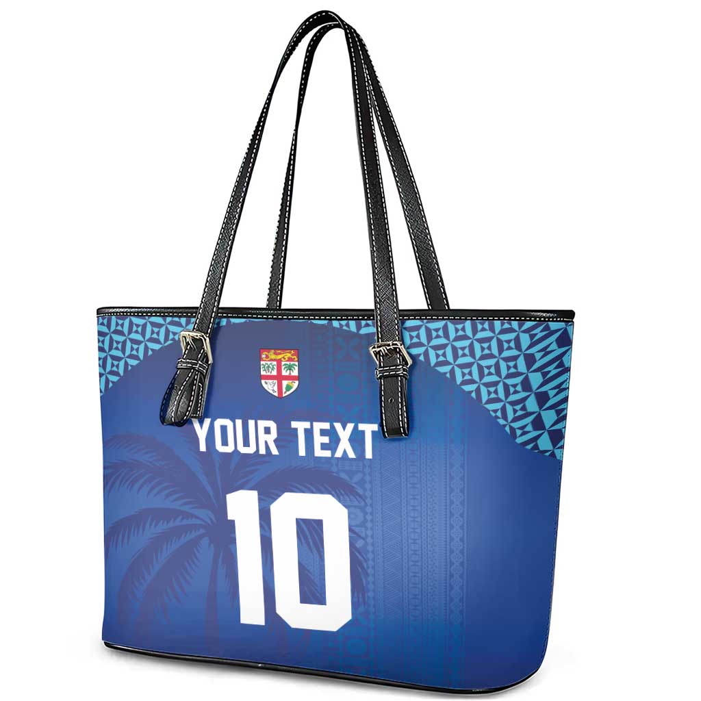 Custom Fiji Football-Towards World Cup 2026 Leather Tote Bag LT03 - Polynesian Pride