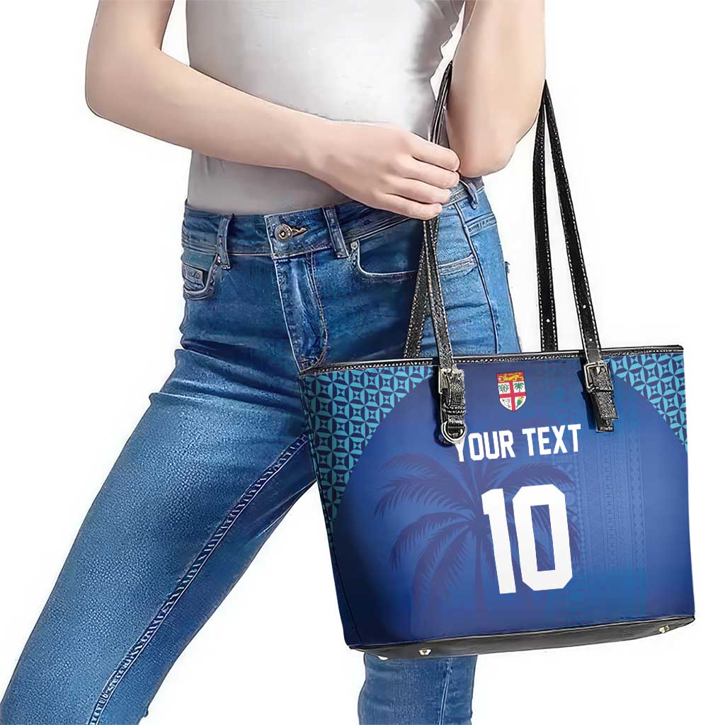 Custom Fiji Football-Towards World Cup 2026 Leather Tote Bag LT03 - Polynesian Pride