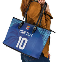 Custom Fiji Football-Towards World Cup 2026 Leather Tote Bag LT03 - Polynesian Pride