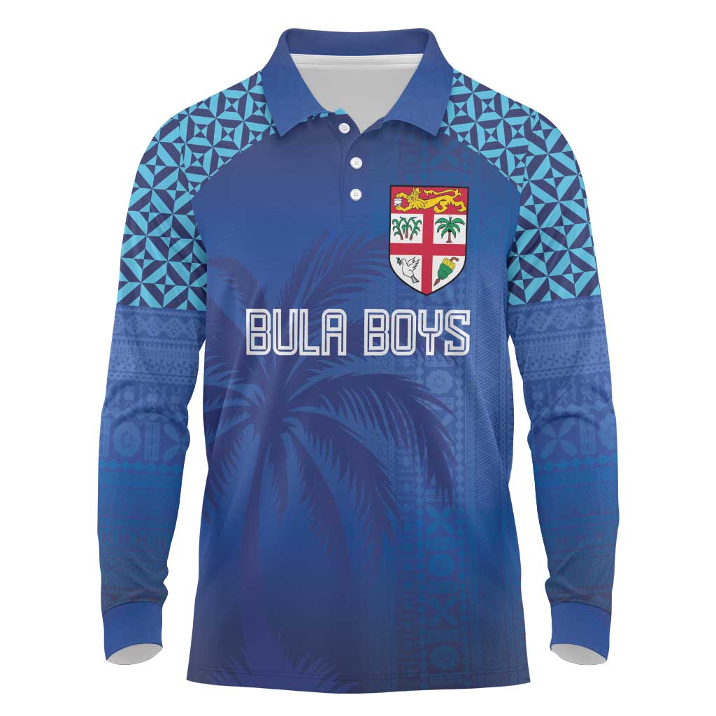 Custom Fiji Football-Towards World Cup 2026 Long Sleeve Polo Shirt