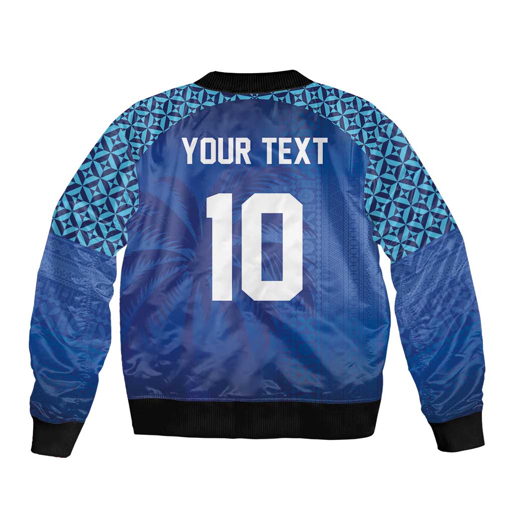 Custom Fiji Football-Towards World Cup 2026 Sleeve Zip Bomber Jacket