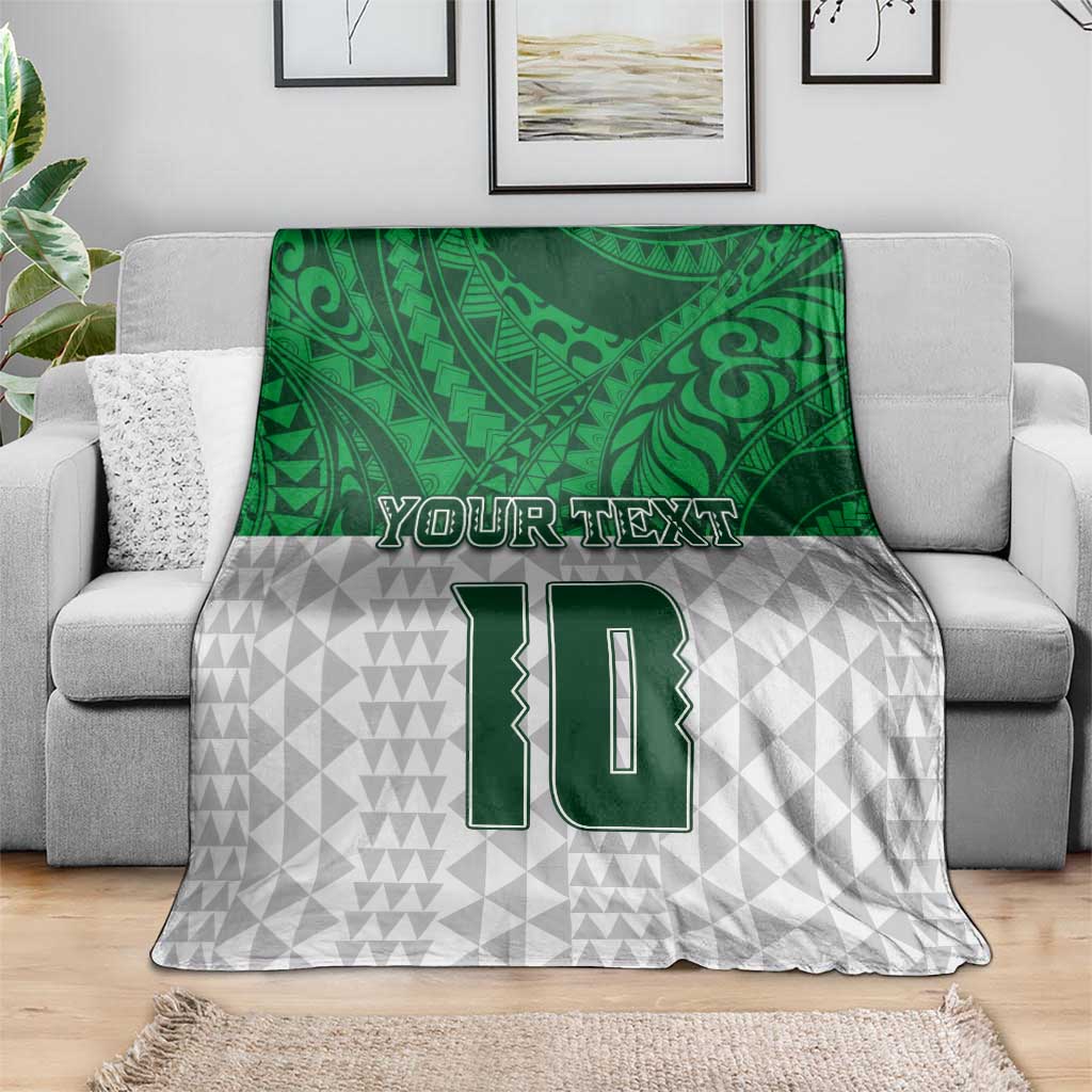 Custom Hawaii Volleyball-Kakau Motif Green Color Blanket