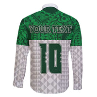 Custom Hawaii Volleyball-Kakau Motif Green Color Family Matching Off Shoulder Short Dress and Hawaiian Shirt LT03 - Polynesian Pride