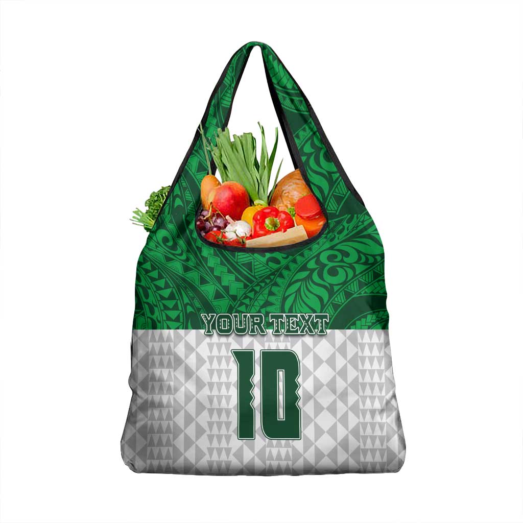 Custom Hawaii Volleyball-Kakau Motif Green Color Grocery Bag LT03 1-pack One Size Green - Polynesian Pride