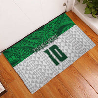 Custom Hawaii Volleyball-Kakau Motif Green Color Rubber Doormat LT03 - Polynesian Pride