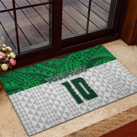 Custom Hawaii Volleyball-Kakau Motif Green Color Rubber Doormat LT03 - Polynesian Pride