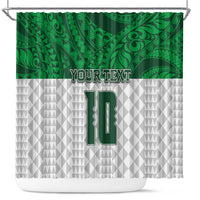 Custom Hawaii Volleyball-Kakau Motif Green Color Shower Curtain LT03 Green - Polynesian Pride