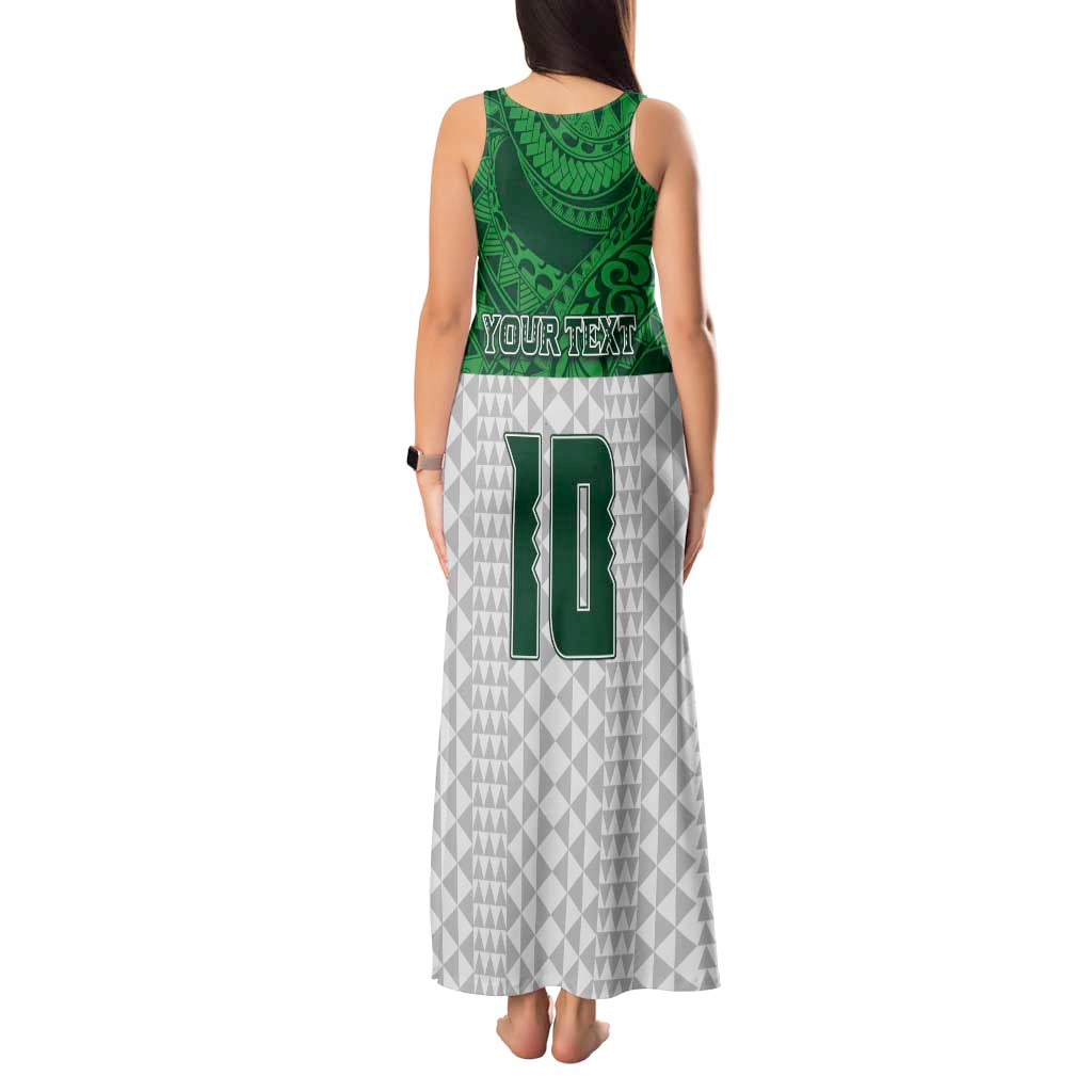 Custom Hawaii Volleyball-Kakau Motif Green Color Tank Maxi Dress