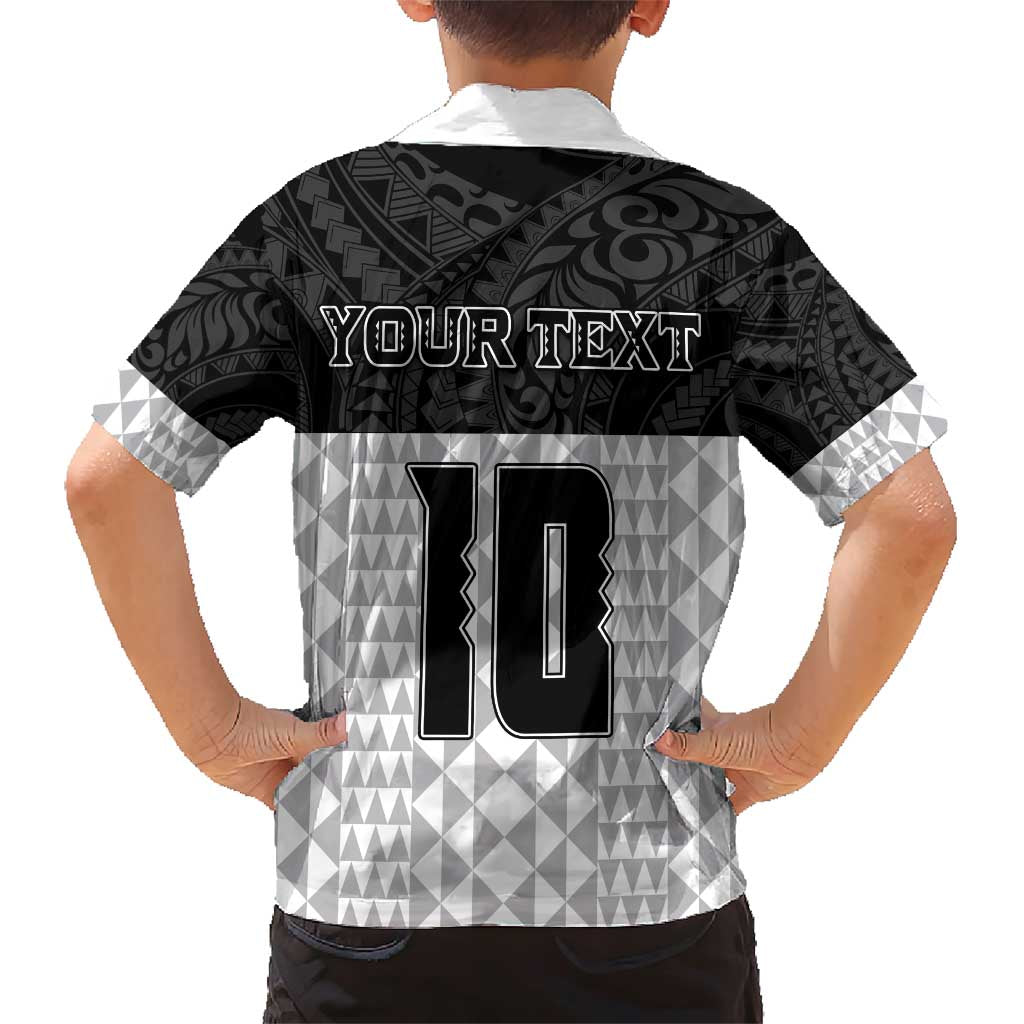 Custom Hawaii Volleyball-Kakau Motif Grayscale Color Family Matching Short Sleeve Bodycon Dress and Hawaiian Shirt LT03 - Polynesian Pride