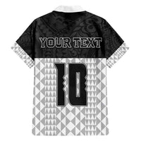 Custom Hawaii Volleyball-Kakau Motif Grayscale Color Family Matching Short Sleeve Bodycon Dress and Hawaiian Shirt LT03 - Polynesian Pride