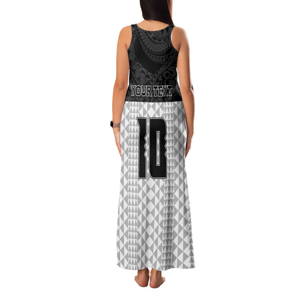 Custom Hawaii Volleyball-Kakau Motif Grayscale Color Family Matching Tank Maxi Dress and Hawaiian Shirt LT03 - Polynesian Pride