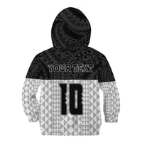 Custom Hawaii Volleyball-Kakau Motif Grayscale Color Kid Hoodie LT03 - Polynesian Pride