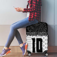 Custom Hawaii Volleyball-Kakau Motif Grayscale Color Luggage Cover