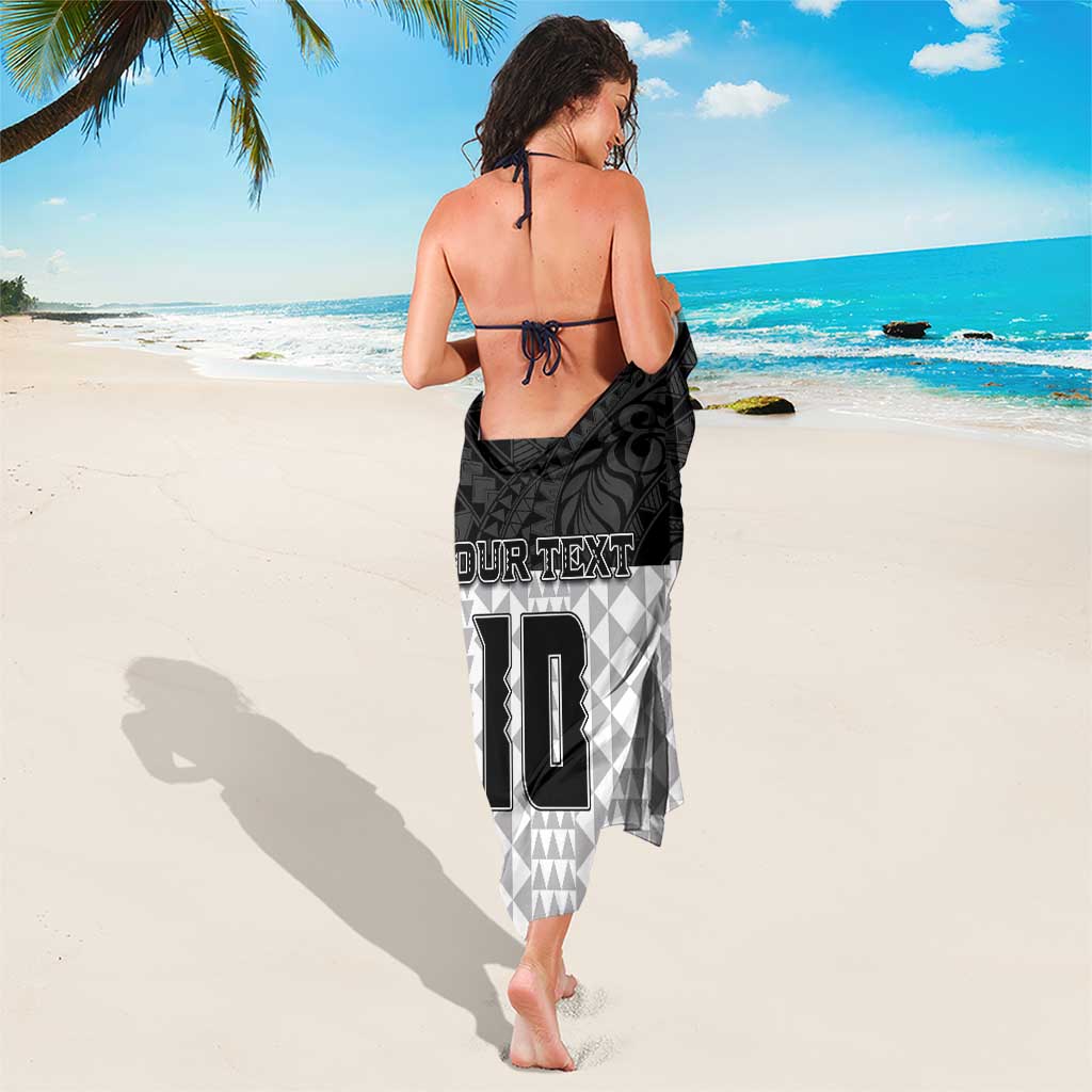 Custom Hawaii Volleyball-Kakau Motif Grayscale Color Sarong