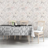 Custom Hawaii Volleyball-Kakau Motif Grayscale Color Tablecloth