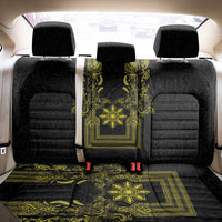 Philippines Barong Style Back Car Seat Cover with Polynesian Art and Leaf Motif Black-Gold Color