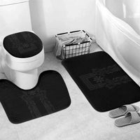 Philippines Barong Style Bathroom Set with Polynesian Art and Leaf Motif Black Color
