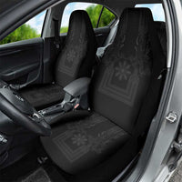 Philippines Barong Style Car Seat Cover with Polynesian Art and Leaf Motif Black Color