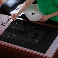Philippines Barong Style Puzzle with Polynesian Art and Leaf Motif Black Color