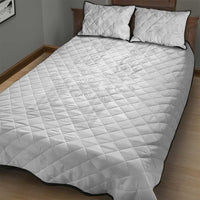 Philippines Barong Style Quilt Bed Set with Polynesian Art and Leaf Motif White Color