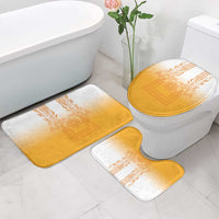 Philippines Barong Style Bathroom Set with Polynesian Art and Leaf Motif Yellow Color
