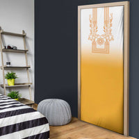 Philippines Barong Style Door Cover with Polynesian Art and Leaf Motif Yellow Color