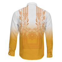 Philippines Barong Style Family Matching Short Sleeve Bodycon Dress and Hawaiian Shirt with Polynesian Art and Leaf Motif Yellow Color LT03 - Polynesian Pride