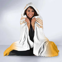 Philippines Barong Style Hooded Blanket with Polynesian Art and Leaf Motif Yellow Color