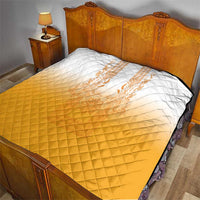 Philippines Barong Style Quilt with Polynesian Art and Leaf Motif Yellow Color