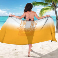 Philippines Barong Style Sarong with Polynesian Art and Leaf Motif Yellow Color