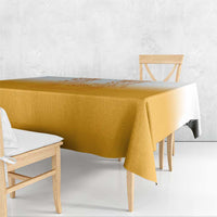 Philippines Barong Style Tablecloth with Polynesian Art and Leaf Motif Yellow Color