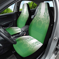 Philippines Barong Style Car Seat Cover with Polynesian Art and Leaf Motif Green Color