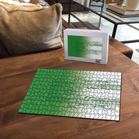 Philippines Barong Style Puzzle with Polynesian Art and Leaf Motif Green Color