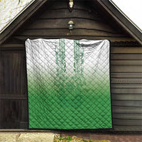 Philippines Barong Style Quilt with Polynesian Art and Leaf Motif Green Color