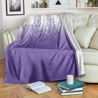Philippines Barong Style Blanket with Polynesian Art and Leaf Motif Purple Color