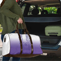 Philippines Barong Style Travel Bag with Polynesian Art and Leaf Motif Purple Color