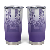 Philippines Barong Style Tumbler Cup with Polynesian Art and Leaf Motif Purple Color