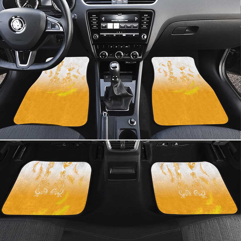 Philippines National Costume Style Car Mats Barong Tagalog and Eagle Feather Yellow Color