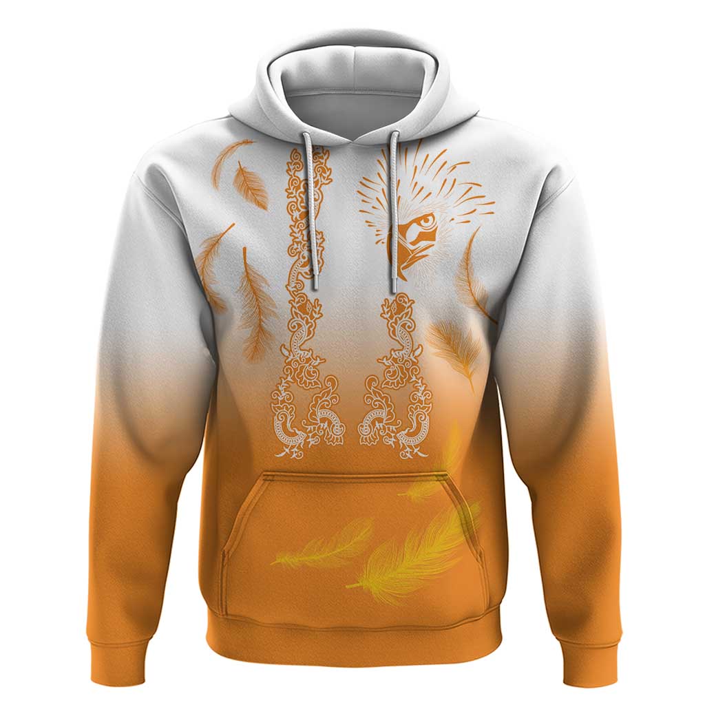 Philippines National Costume Style Hoodie Barong Tagalog and Eagle Feather Orange Color