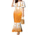 Philippines National Costume Style Mermaid Dress Barong Tagalog and Eagle Feather Orange Color
