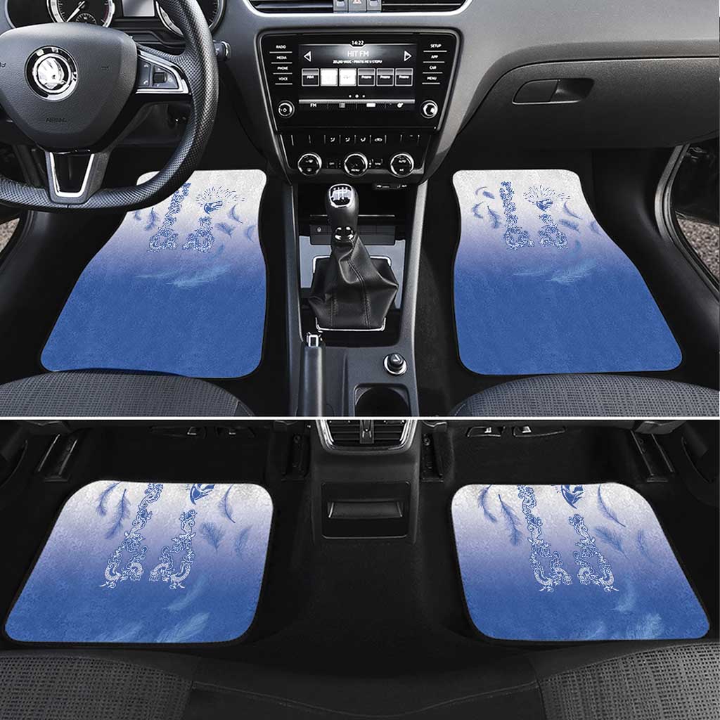 Philippines National Costume Style Car Mats Barong Tagalog and Eagle Feather Blue Color