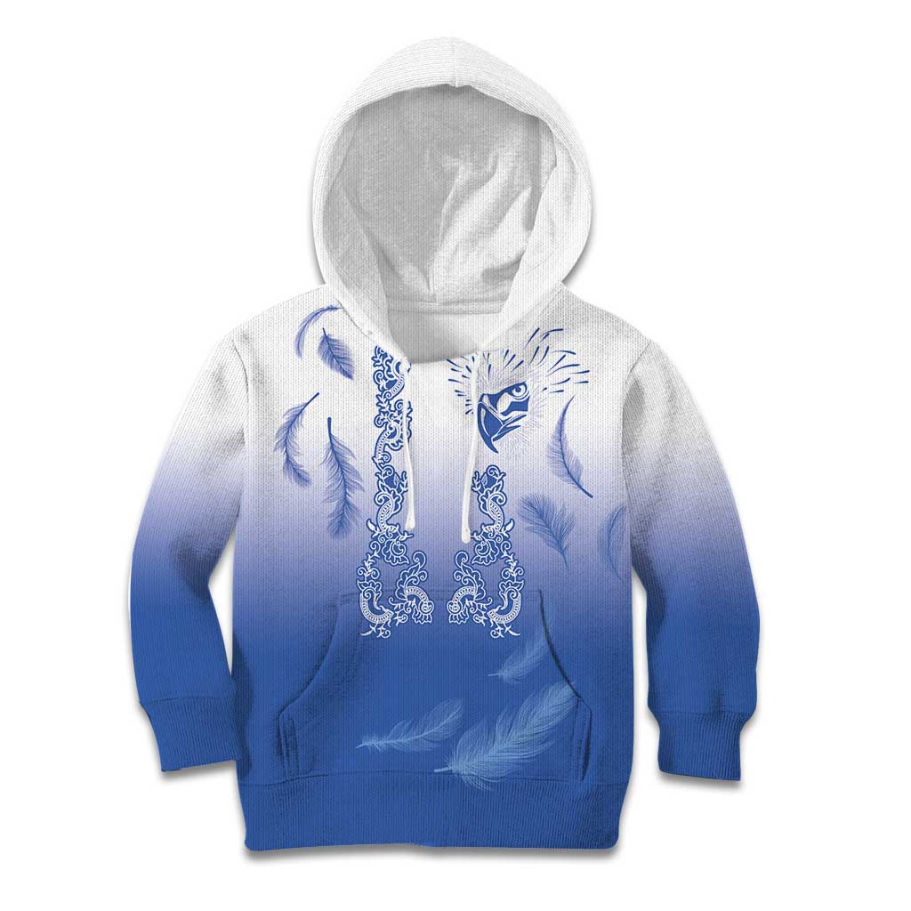 Philippines National Costume Style Kid Hoodie Barong Tagalog and Eagle Feather Blue Color