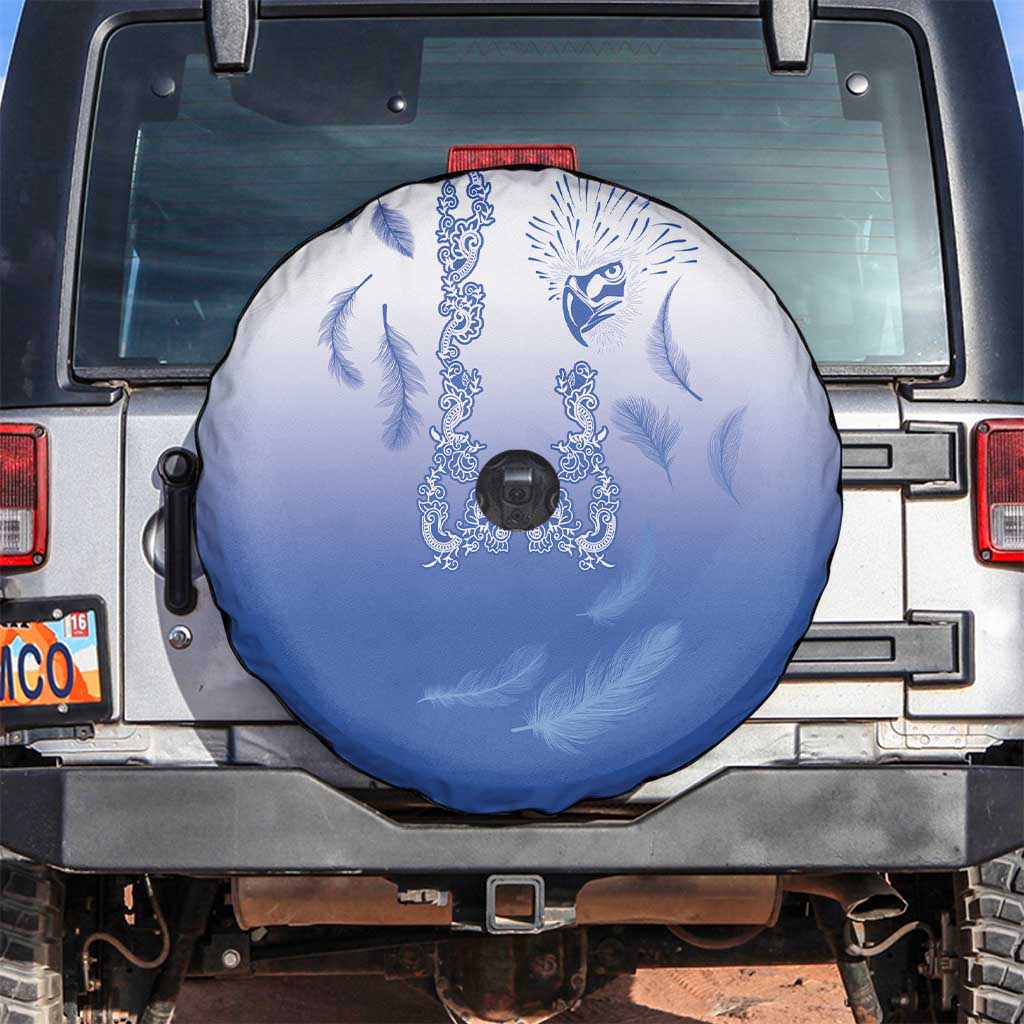 Philippines National Costume Style Spare Tire Cover Barong Tagalog and Eagle Feather Blue Color