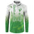 Philippines National Costume Style Button Sweatshirt Barong Tagalog and Eagle Feather Green Color