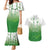 Philippines National Costume Style Couples Matching Mermaid Dress and Hawaiian Shirt Barong Tagalog and Eagle Feather Green Color