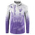 Philippines National Costume Style Button Sweatshirt Barong Tagalog and Eagle Feather Purple Color