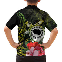 Kia Orana Cook Islands Family Matching Long Sleeve Bodycon Dress and Hawaiian Shirt Turtle and Hibiscus Polynesian Pattern LT03 - Polynesian Pride