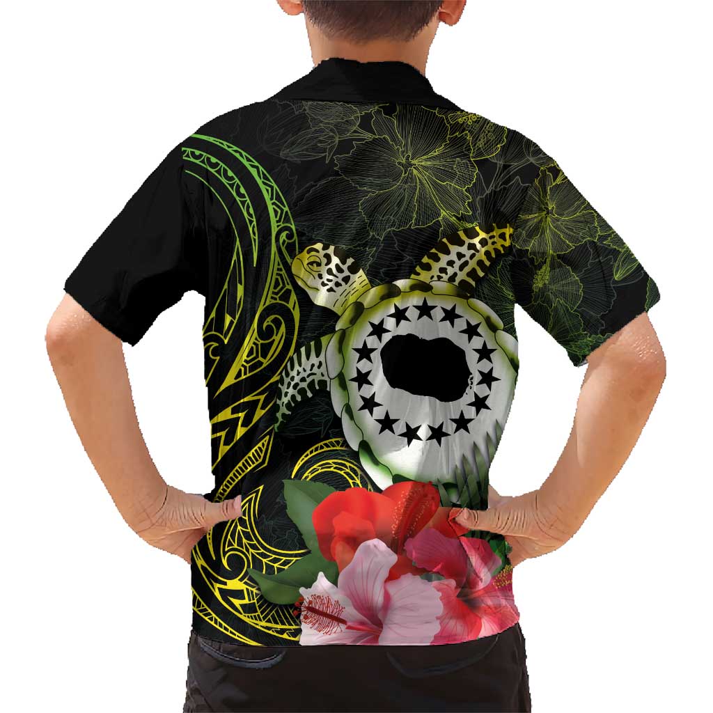 Kia Orana Cook Islands Family Matching Short Sleeve Bodycon Dress and Hawaiian Shirt Turtle and Hibiscus Polynesian Pattern LT03 - Polynesian Pride