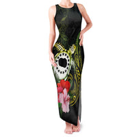 Kia Orana Cook Islands Family Matching Tank Maxi Dress and Hawaiian Shirt Turtle and Hibiscus Polynesian Pattern