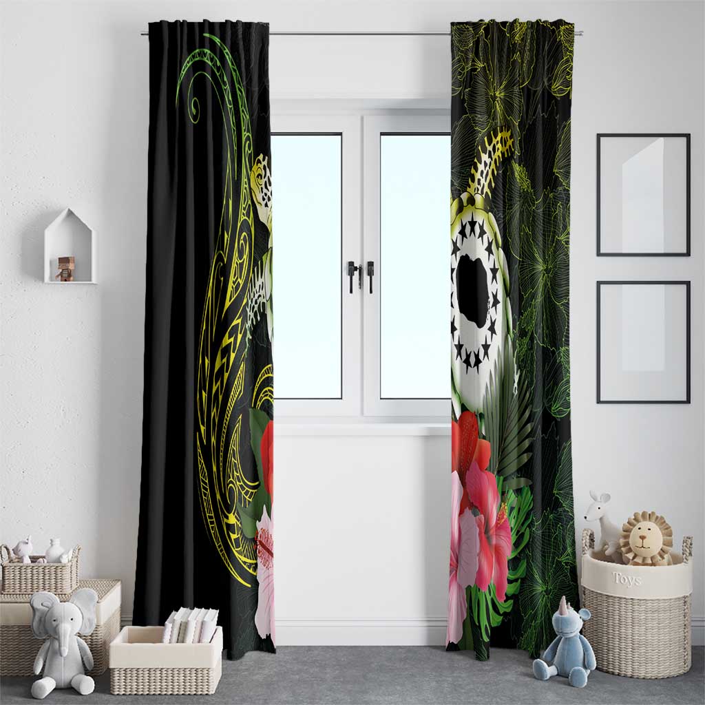 Kia Orana Cook Islands Window Curtain Turtle and Hibiscus Polynesian Pattern
